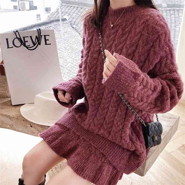 autumn winter sweater suits two piece set women knitted pullover & high waist mini skirt korean style elegant 2 210514, White
autumn winter sweater suits two piece set women knitted pullover & high waist mini skirt korean style elegant 2 210514, White
