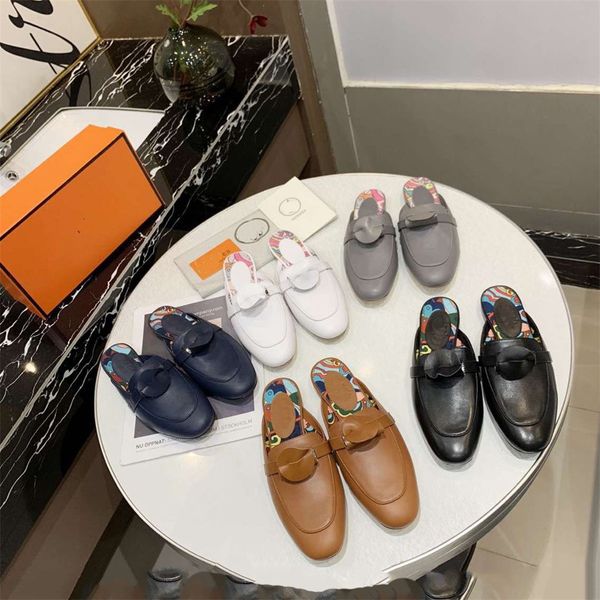 luxury designer women slippers fashion spring and fall leather round toe lofars flat heeled slip-on shoes many colors good price, Black
luxury designer women slippers fashion spring and fall leather round toe lofars flat heeled slip-on shoes many colors good price, Black