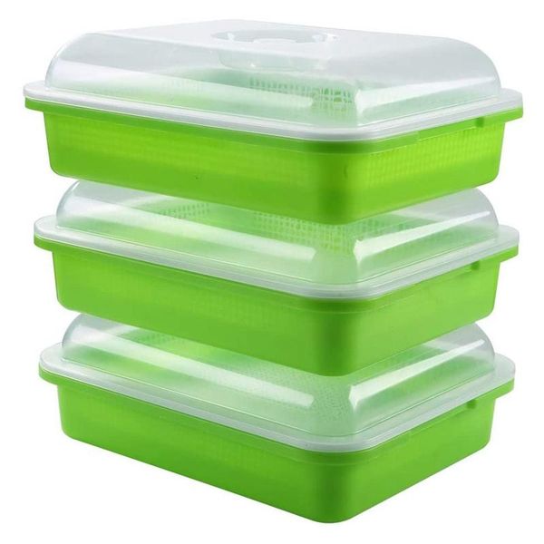 planters & pots 3-pack seed sprouter tray soil-big capacity healthy wheatgrass grower sprouting container kit with lid
planters & pots 3-pack seed sprouter tray soil-big capacity healthy wheatgrass grower sprouting container kit with lid