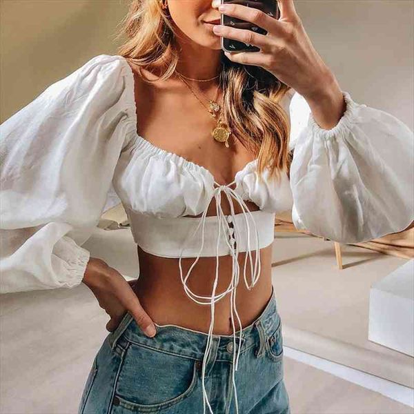 square collar white women hollow out bandage blouse female summer puff long sleeve ladies short blouses
square collar white women hollow out bandage blouse female summer puff long sleeve ladies short blouses