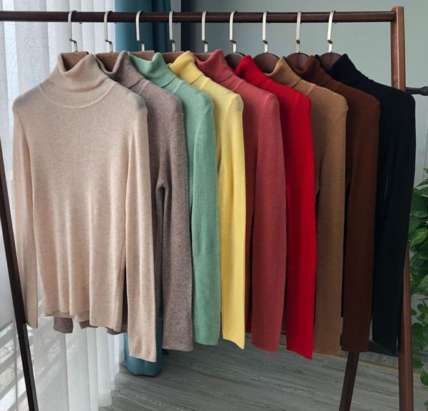 women sweater wool and cashmere blend high collar long sleeve five-color bottoming shirt women's sweaters, White;black
women sweater wool and cashmere blend high collar long sleeve five-color bottoming shirt women's sweaters, White;black