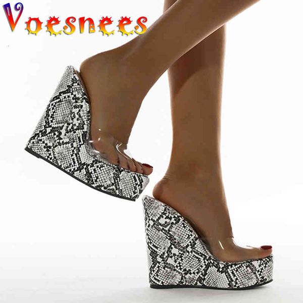 slippers summer women shoes 2021 transparent python pattern high heels wedges sandals 16cm plus size 42 ladies slides zg7a, Black
slippers summer women shoes 2021 transparent python pattern high heels wedges sandals 16cm plus size 42 ladies slides zg7a, Black