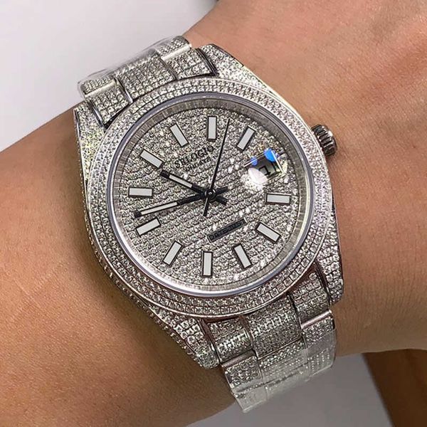 mens automatic watch 40.6mm full mechanical diamond watches diamonds bezel montre de luxe sapphire mirror fashion wristwatch menwatch, Slivery;brown
mens automatic watch 40.6mm full mechanical diamond watches diamonds bezel montre de luxe sapphire mirror fashion wristwatch menwatch, Slivery;brown
