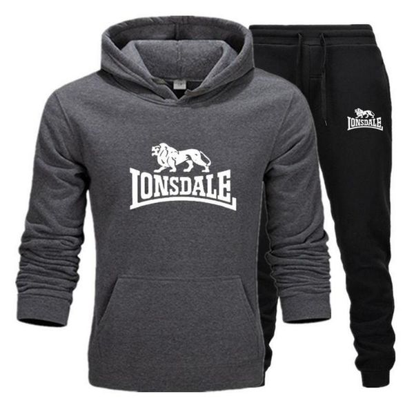men's tracksuits autumn and winter lonsdale sports hoodie set casual suit brand trousers two-piece, Gray
men's tracksuits autumn and winter lonsdale sports hoodie set casual suit brand trousers two-piece, Gray