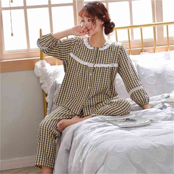 women's sleepwear spring autumn women pajamas set nine point sleeve sweet girl sleepwear pijama casual home clothes plaid loose pyjama, Black;red
women's sleepwear spring autumn women pajamas set nine point sleeve sweet girl sleepwear pijama casual home clothes plaid loose pyjama, Black;red