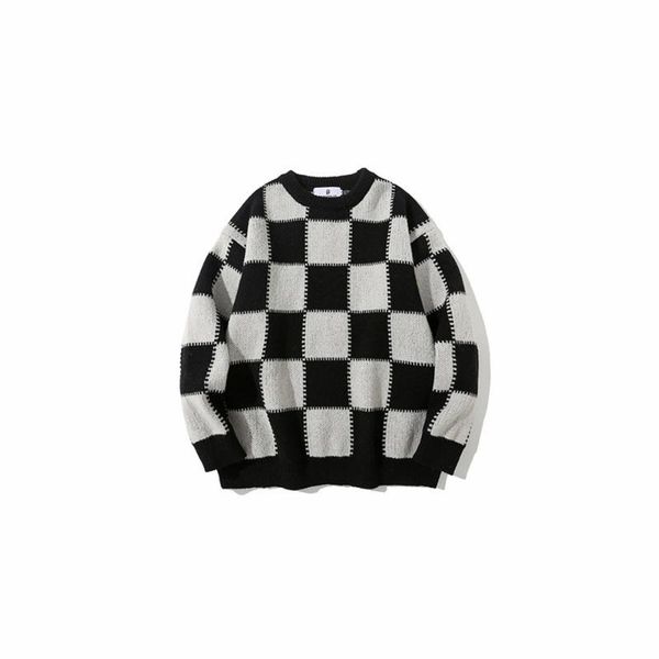 men's sweaters harajuku men sweater checkerboard pattern plaid knitted pullovers autumn winter streetwear couples casual loose cotton, White;black
men's sweaters harajuku men sweater checkerboard pattern plaid knitted pullovers autumn winter streetwear couples casual loose cotton, White;black