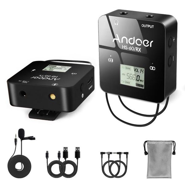 microphones andoer hs-60 uhf wireless microphone system with condenser lapel mic 30-80m effective range for vlog interview live streaming
microphones andoer hs-60 uhf wireless microphone system with condenser lapel mic 30-80m effective range for vlog interview live streaming