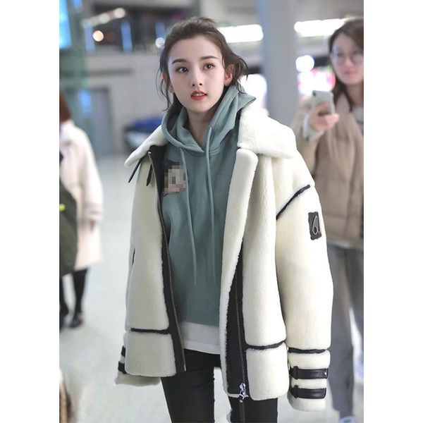 women's fur & faux lambswool coat 2021 winter thick warm furry womens lapel patchwork pockets zipper-up cotton padded white, Black
women's fur & faux lambswool coat 2021 winter thick warm furry womens lapel patchwork pockets zipper-up cotton padded white, Black