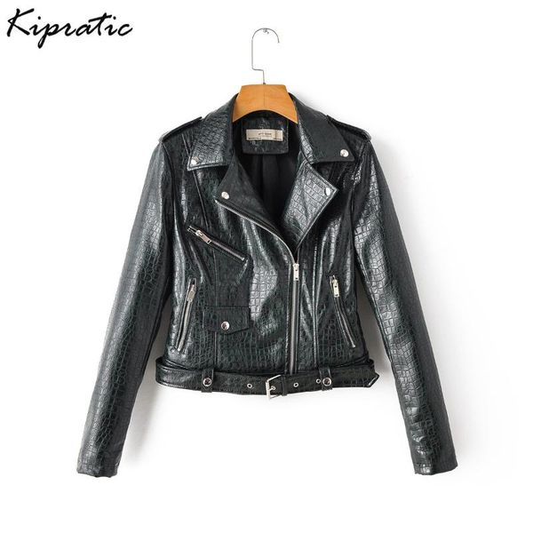women's leather & faux 2021 spring autumn crocodile pattern pu women coat jacket female slim short lapel outwear sashes, Black
women's leather & faux 2021 spring autumn crocodile pattern pu women coat jacket female slim short lapel outwear sashes, Black