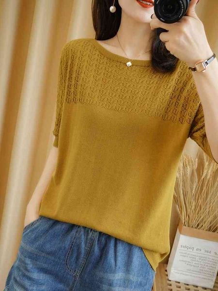 women's t-shirt t-shirt women summer pure cotton round neck pullover short-sleeved hollow knitwear plus size tees z1vn, White
women's t-shirt t-shirt women summer pure cotton round neck pullover short-sleeved hollow knitwear plus size tees z1vn, White