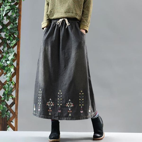 skirts faldas mujer moda 2021 printed style high waist long denim skirt for women, Black
skirts faldas mujer moda 2021 printed style high waist long denim skirt for women, Black