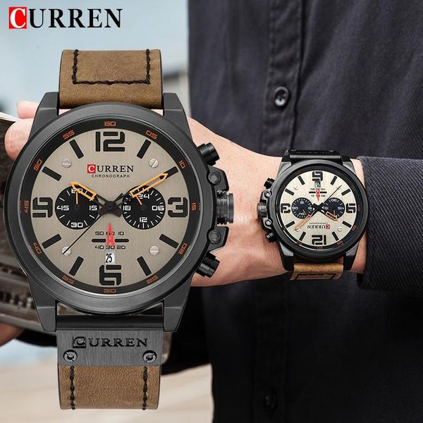 wristwatches curren men brand wristwatch waterproof leather strap 24h display chronograph watches black mens military watch analog, Slivery;brown
wristwatches curren men brand wristwatch waterproof leather strap 24h display chronograph watches black mens military watch analog, Slivery;brown
