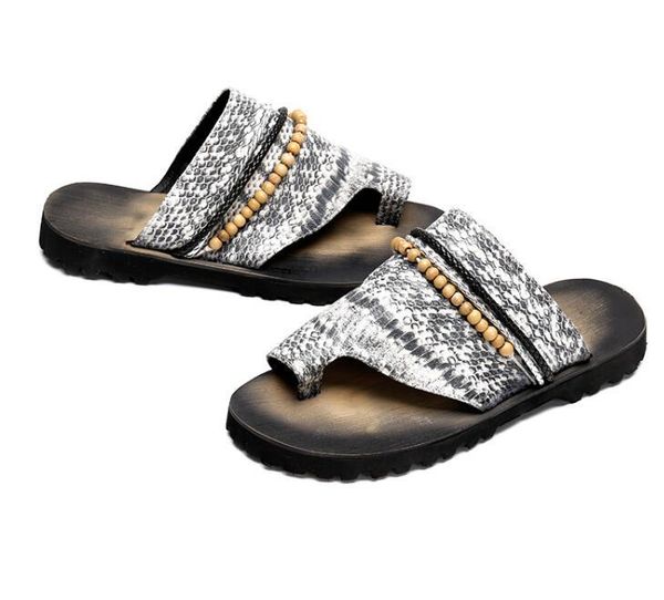 slippers the snake-pattern sandal slipper trend south korean version personality man's shoe versatile beach clip toe non-slip, Black
slippers the snake-pattern sandal slipper trend south korean version personality man's shoe versatile beach clip toe non-slip, Black