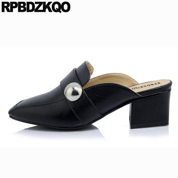 dress shoes ladies big size genuine leather pumps block mules slipper square toe metal fashion 2021 luxury women medium heels high, Black
dress shoes ladies big size genuine leather pumps block mules slipper square toe metal fashion 2021 luxury women medium heels high, Black