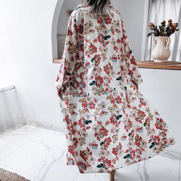 trumpet sleeve floral casual chiffon sunscreen shirt beach blouse women's swimwear, White;black
trumpet sleeve floral casual chiffon sunscreen shirt beach blouse women's swimwear, White;black