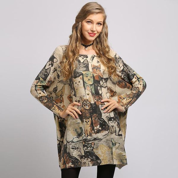 women's sweaters xikoi 6303 woman sweater oversize long batwing sleeve pullovers o-neck knitted fashion casual regular cat print clothe, White;black
women's sweaters xikoi 6303 woman sweater oversize long batwing sleeve pullovers o-neck knitted fashion casual regular cat print clothe, White;black