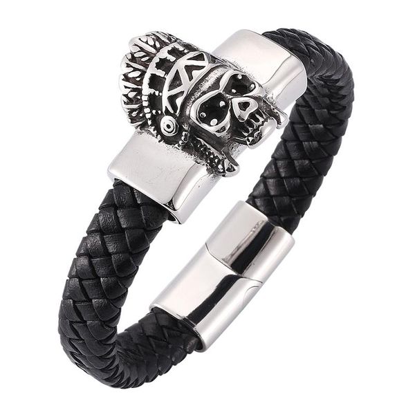 punk charm skull men bracelets bangles magnetic buckle black leather bracelet skeleton male jewelry gifts bb0273, Golden;silver
punk charm skull men bracelets bangles magnetic buckle black leather bracelet skeleton male jewelry gifts bb0273, Golden;silver