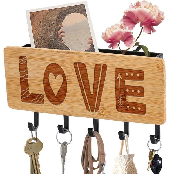 hooks & rails love pattern engraved bamboo wall key holder adhesive sticker wall-mounted sundries storage rack for home apartment decor
hooks & rails love pattern engraved bamboo wall key holder adhesive sticker wall-mounted sundries storage rack for home apartment decor