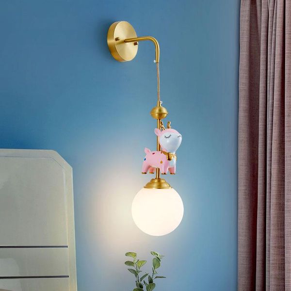 cartoon fawn brass resin wall lamp modern led bedroom bedside light home decor living room children's fixtures
cartoon fawn brass resin wall lamp modern led bedroom bedside light home decor living room children's fixtures