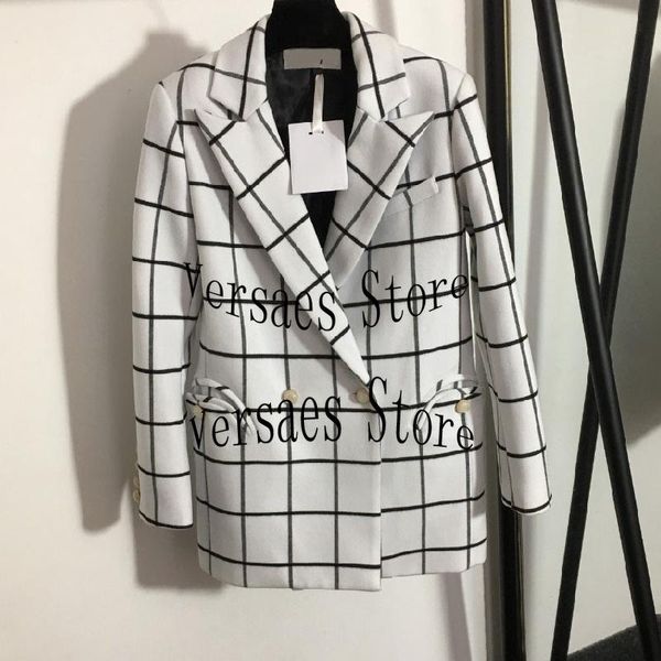 women's suits & blazers 2021 luxury design custom double breasted suit coat temperament fashion wool lapel long sleeve plaid, White;black
women's suits & blazers 2021 luxury design custom double breasted suit coat temperament fashion wool lapel long sleeve plaid, White;black