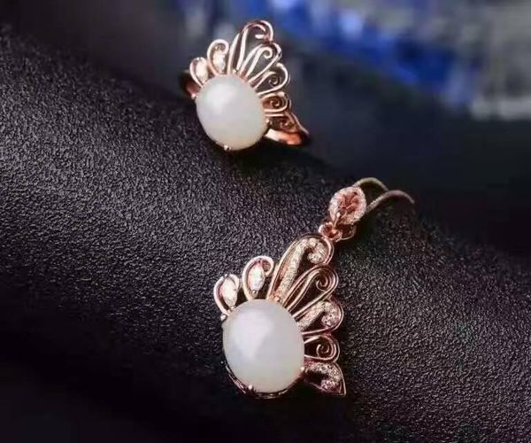 bracelet, earrings & necklace natural white jade gem jewelry sets gemstone ring pendant 925 silver stylish butterfly women party fine, Black
bracelet, earrings & necklace natural white jade gem jewelry sets gemstone ring pendant 925 silver stylish butterfly women party fine, Black