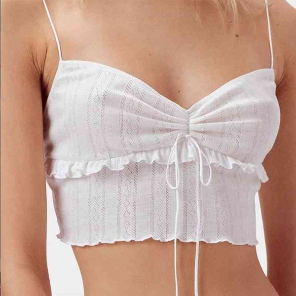 women fashion casual spring bodycon summer white solid color camisole v-neck lace up style ruffle slim sleeveless crop
women fashion casual spring bodycon summer white solid color camisole v-neck lace up style ruffle slim sleeveless crop