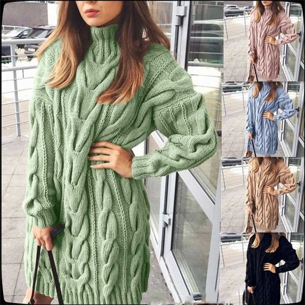 sweater dres high colar long sleeve pure color knitted pullover autumn winter casual oversize sweaters female pullovers 211122, Black;gray
sweater dres high colar long sleeve pure color knitted pullover autumn winter casual oversize sweaters female pullovers 211122, Black;gray