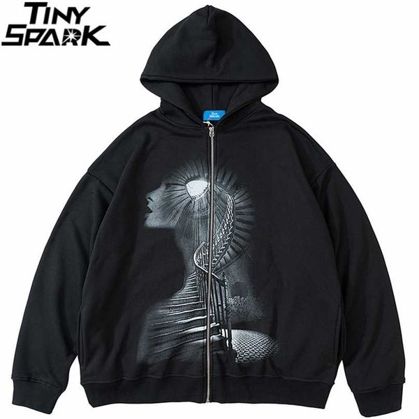 men hip hop hooded jacket streetwear dark style stairs print coat autumn harajuku cotton outwear black 211110, Black;brown
men hip hop hooded jacket streetwear dark style stairs print coat autumn harajuku cotton outwear black 211110, Black;brown