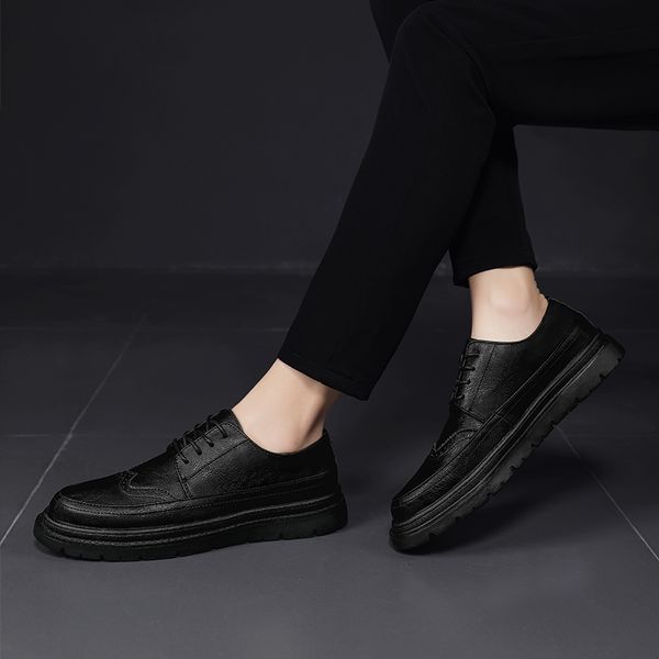 dress shoes fashion men formal casual leather business comfortable and breathable loafers designer office xick, Black
dress shoes fashion men formal casual leather business comfortable and breathable loafers designer office xick, Black