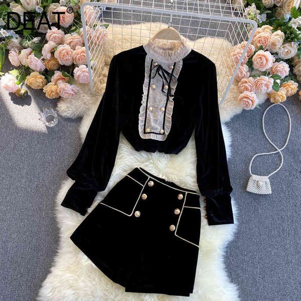 spring arrivals black solid color high collar long sleeve double breasted slim with shorts two piece set mz218 210525, White
spring arrivals black solid color high collar long sleeve double breasted slim with shorts two piece set mz218 210525, White