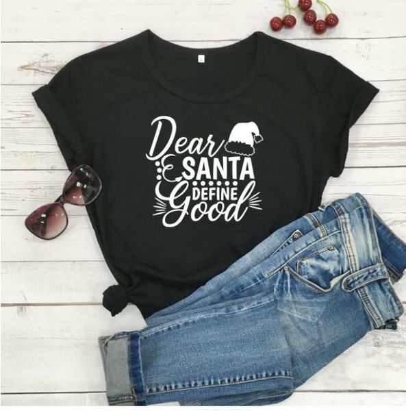 women's t-shirt dear santa define good christmas harajuku cotton letter aesthetic female clothing fashion casual short sleeve tees, White
women's t-shirt dear santa define good christmas harajuku cotton letter aesthetic female clothing fashion casual short sleeve tees, White