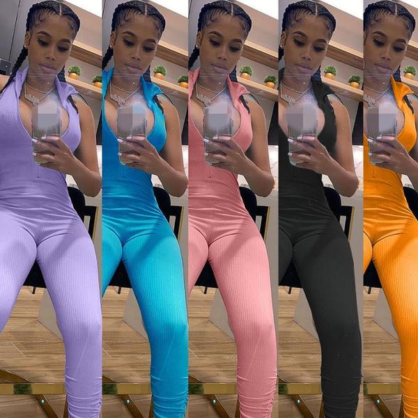 ribbed sleeveless turtleneck zippers high women jumpsuit elasticity bodysuit casual raised lines pattern outdoor wear drop, Black;white
ribbed sleeveless turtleneck zippers high women jumpsuit elasticity bodysuit casual raised lines pattern outdoor wear drop, Black;white