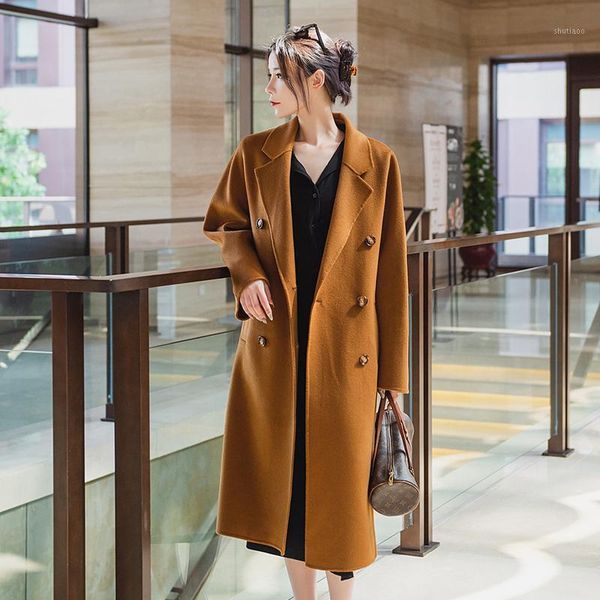 cashmere coat women's long autumn and winter 2021 suit collar double-breasted high-end double-sided woolen wool & blends, Black
cashmere coat women's long autumn and winter 2021 suit collar double-breasted high-end double-sided woolen wool & blends, Black