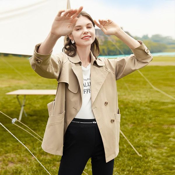 women's trench coats shzq windbreaker spring and autumn 2021 british khaki korean loose casual small coat, Tan;black
women's trench coats shzq windbreaker spring and autumn 2021 british khaki korean loose casual small coat, Tan;black