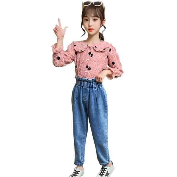 girls clothes dot blouse + jean children's for spring autumn girl clothing casual style kids tracksuit 210528, White
girls clothes dot blouse + jean children's for spring autumn girl clothing casual style kids tracksuit 210528, White