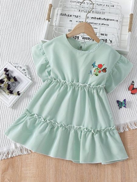 toddler girls vertical striped & floral embroidery ruffle sleeve layered hem dress she, Red;yellow
toddler girls vertical striped & floral embroidery ruffle sleeve layered hem dress she, Red;yellow