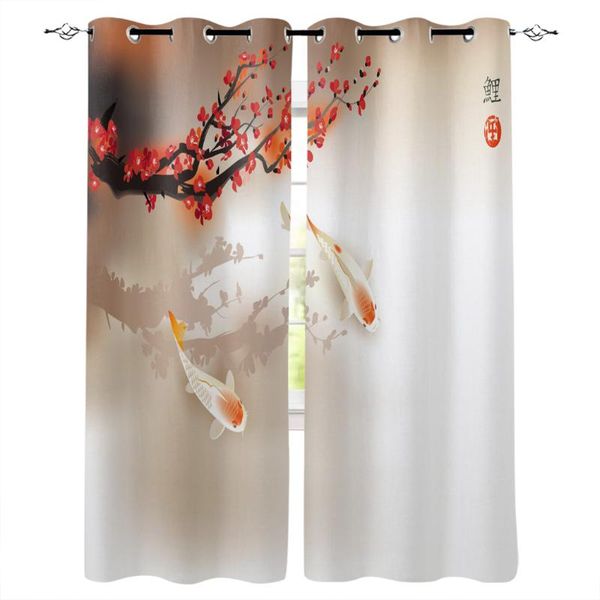 curtain & drapes carp cherry blossom red window curtains living room home decor 
curtain & drapes carp cherry blossom red window curtains living room home decor