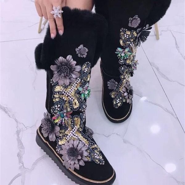 boots tide brand heavy industry beauty hair one exquisite rhinestone three-dimensional flower wool high snow, Black
boots tide brand heavy industry beauty hair one exquisite rhinestone three-dimensional flower wool high snow, Black