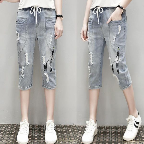 women's jeans women summer ripped capris female loose calf-length denim shorts casual high waist harem pants plus size 5xl y344, Blue
women's jeans women summer ripped capris female loose calf-length denim shorts casual high waist harem pants plus size 5xl y344, Blue