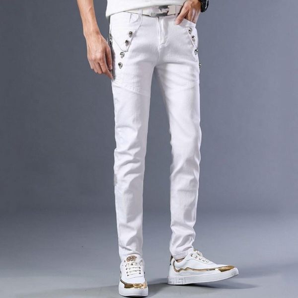 men's jeans streetwear mens sweatpants summer lightweight casual pants fashion zipper white male elastic slim fit denim pencil, Blue
men's jeans streetwear mens sweatpants summer lightweight casual pants fashion zipper white male elastic slim fit denim pencil, Blue