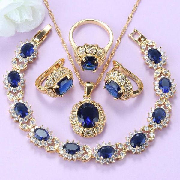 earrings & necklace african jewelry set blue cubic zirconia and clip bridal costume bracelet ring sets for women wedding, Silver
earrings & necklace african jewelry set blue cubic zirconia and clip bridal costume bracelet ring sets for women wedding, Silver