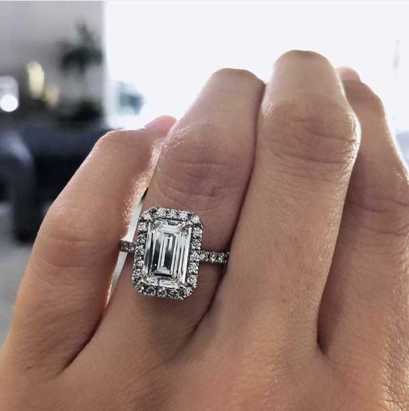 cluster rings luxury 4x6mm emerald cut simulated diamond with 925 sterling silver for women engagement anniversary wedding jewelry gift, Golden;silver
cluster rings luxury 4x6mm emerald cut simulated diamond with 925 sterling silver for women engagement anniversary wedding jewelry gift, Golden;silver