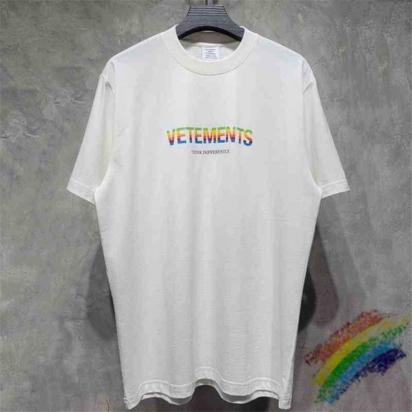 men's t-shirts t shirts rainbow t-shirt men women 1:1 quality think differently letters printing vetements embroidery tee vtm 7uip, White;black
men's t-shirts t shirts rainbow t-shirt men women 1:1 quality think differently letters printing vetements embroidery tee vtm 7uip, White;black