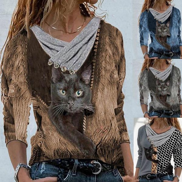 women's t-shirt harajuku t shirts clothes funny cute 3d cat cartoon print long sleeve tshirt tee shirt femme spring casual pullover, White
women's t-shirt harajuku t shirts clothes funny cute 3d cat cartoon print long sleeve tshirt tee shirt femme spring casual pullover, White
