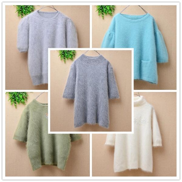 women's sweaters female women vintage hairy angora hair knitted half sleeves slim blouses pullover autumn winter jumper sweater pull, White;black
women's sweaters female women vintage hairy angora hair knitted half sleeves slim blouses pullover autumn winter jumper sweater pull, White;black