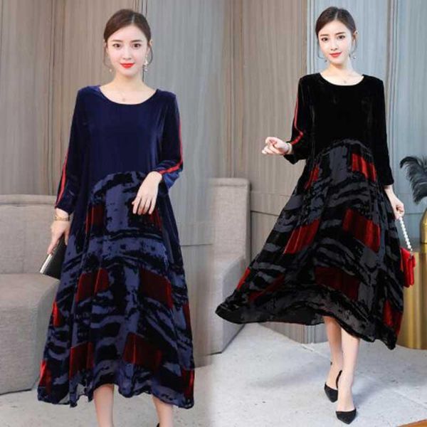 casual dresses spring 2021 chinese troditional gown long sleeve velvet color patches elegant leisure dress plus size, Black;gray
casual dresses spring 2021 chinese troditional gown long sleeve velvet color patches elegant leisure dress plus size, Black;gray