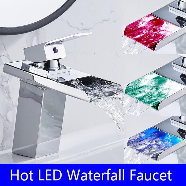 bathroom led basin faucets waterfall brass faucet mixer tap sink grifo luminous black silver
bathroom led basin faucets waterfall brass faucet mixer tap sink grifo luminous black silver