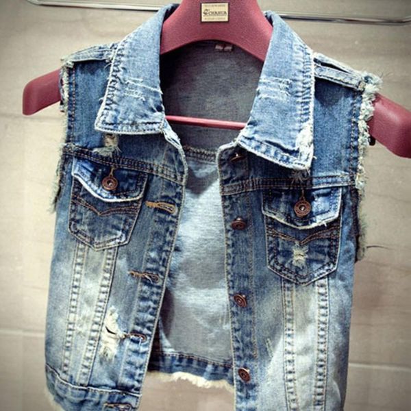 women's vests fashion ripped jeans vest women spring fall vintage denim waistcoat ladies coat female girls sleeveless jacket outwear &3, Black;white
women's vests fashion ripped jeans vest women spring fall vintage denim waistcoat ladies coat female girls sleeveless jacket outwear &3, Black;white