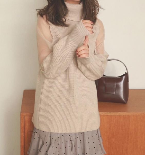 ladies wool blend high lapel cold shoulder thin mesh knitting patchwork sweater pullover jumper women's sweaters, White;black
ladies wool blend high lapel cold shoulder thin mesh knitting patchwork sweater pullover jumper women's sweaters, White;black