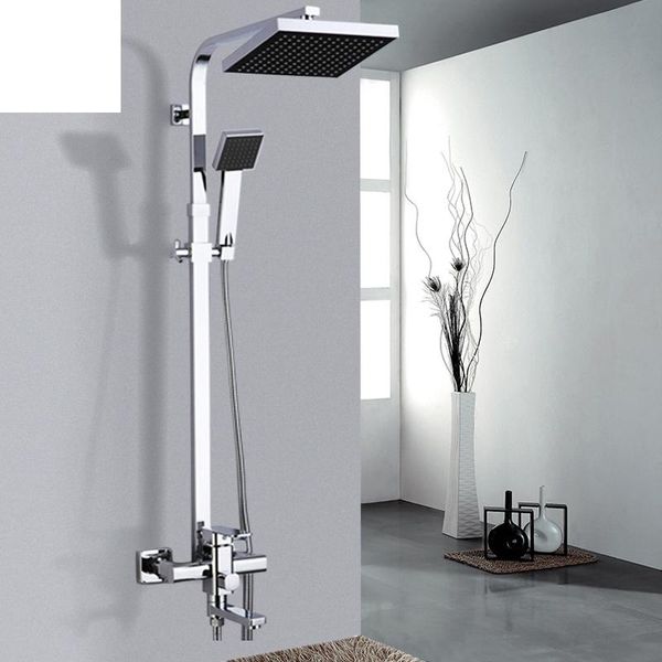 quality chrome/black bath shower mixer faucet rotate tub spout wall mount 8" rainfall head with handshower bathroom sets
quality chrome/black bath shower mixer faucet rotate tub spout wall mount 8" rainfall head with handshower bathroom sets
